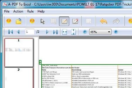 Mit A-PDF to Excel lassen sich Tabellen aus einem PDF-Dokument ins Excel-Format bringen. Das Tool kann 15-Tage kostenlos gen...