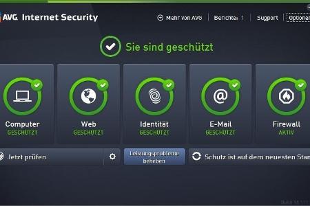 Die Sicherheits-Suite AVG Internet Security schützt den Rechner vor Malware und Hackerangriffe.