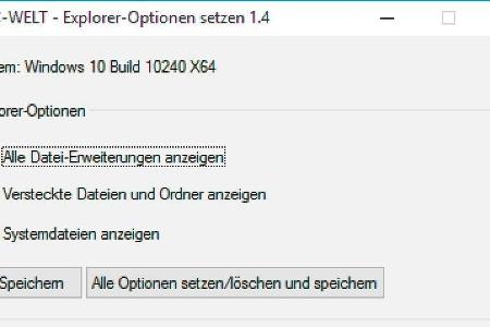 Mit PC-WELT-Explorer-Optionen-setzen lassen sich die Ansichtsoptionen von Dateien und Ordnern mit einem Mausklick ändern.