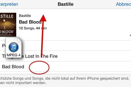4. Haben Sie einen passenden Song gefunden, ziehen Sie diesen in die Spur, die Sie im ersten Schritt erstellt haben. Mit dem...