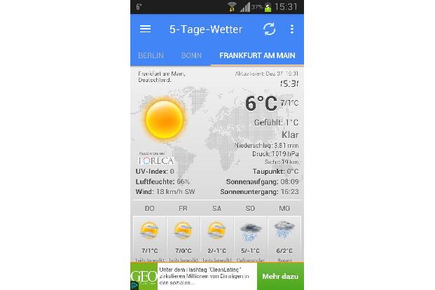 Wetter & Uhr Widget für Android