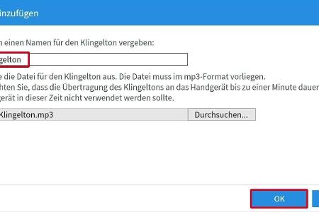 Namen des Klingeltons ändern.