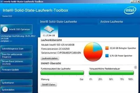 Intel SSD Toolbox - Dieses Tool analysiert SSDs und macht es durch einen Zugriff auf deren Verwaltungsoptionen möglich, die ...