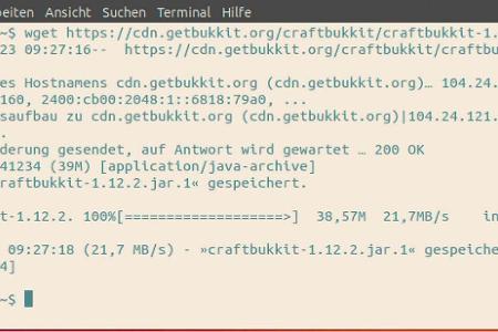 Programmdateien für den Minecraft-Server lassen sich direkt per wget über das Terminal besorgen.