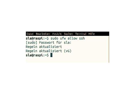 Die Steuerung von ufw erfolgt über Kommandos in einem Terminal.