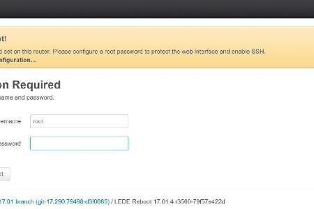 Nachdem LEDE eine IP-Adresse vom Router erhalten hat, erfolgt die weitere Einrichtung per Browser.