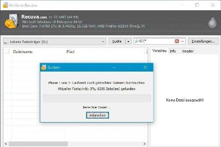 Die Freeware Recuva durchsucht Datenträger und liefert die Ergebnisse als Liste.