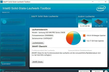 Die Intel SSD Toolbox ist ein praktisches Werkzeug zum Optimieren, Überwachen und Analysieren von SSDs.