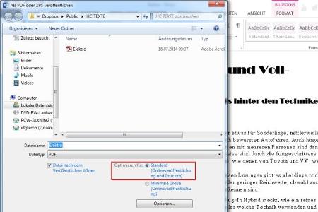 Exportierte PDF-Datei veröffentlichen.