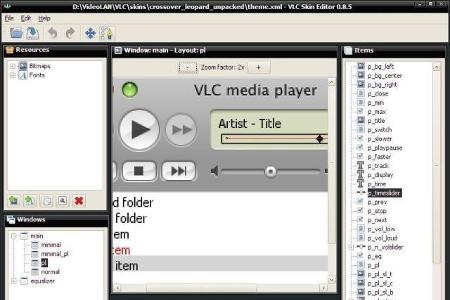 VLC Media Player Skin Editor: Dieser intuitiv nutzbare Editor erlaubt es Ihnen, schnell und ohne großen Aufwand neue Skins f...