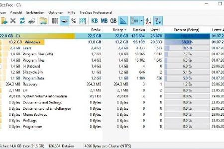 Treesize Free - Treesize Free ortet anhand einer Ordnerbelegungsübersicht die größten Platzfresser auf Ihren Laufwerken. Das...