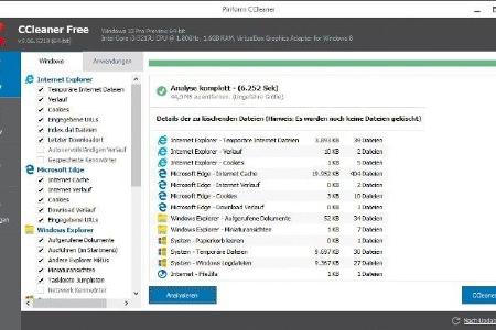 CCleaner - CCleaner räumt auf - und beseitigt Verlaufslisten von Anwendungen, Null-Byte-Dateien, verwaiste Links und überflü...