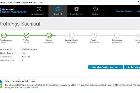 Malwarebytes Anti-Malware - Mit einer Signaturdatenbank und heuristischen Methoden kann Malwarebytes Anti-Malware Schädlinge...