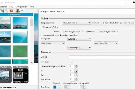 DVDStyler - DVDStyler ermöglicht das Anlegen von DVD-Menüs mit Kapitel- und Navigationsstrukturen. Ziehen Sie die Elemente a...