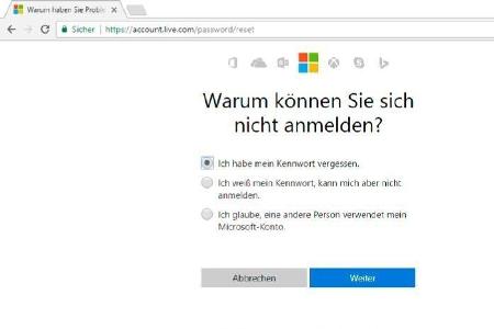 Bei der Windows-Anmeldung per Microsoft-Konto lässt sich das Passwort in wenigen Minuten zurücksetzen.