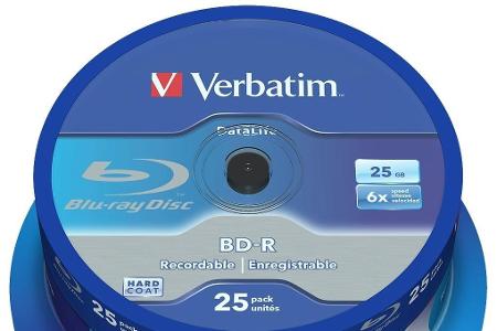 Gebräuchliche Größen bei Blu-ray-Rohlingen sind 25 GB und 50 GB.