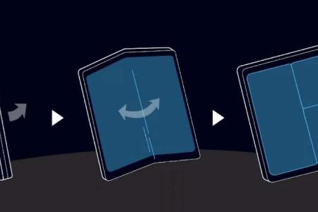 Funktionsweise des faltbaren Touchscreens.