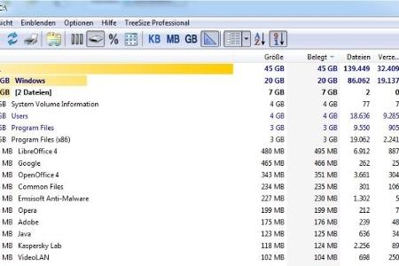 Treesize - Nichts geht mehr, weil die Festplatte schon wieder voll ist? Treesize zeigt Ihnen auf einen Blick, welche Dateien...