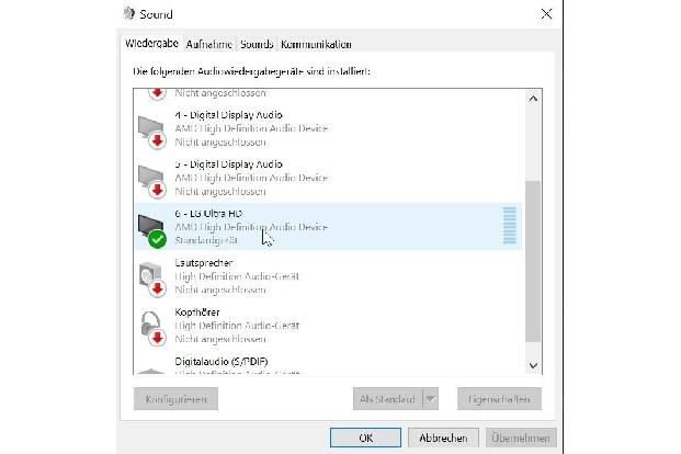 Manche Displays können zwar Audiosignale verarbeiten, haben jedoch keine eigenen Lautsprecher an Bord. Für Windows stellt da...