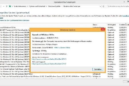 Falls das Upgrade auf Windows 10 nicht installiert wird, so weist ein Fehlercode meist auf die Ursache des Problems hin.