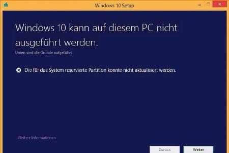 Falls die Systempartition zu klein ist, kann diese mit Tools wie Easeus Partition Master Free geändert werden.