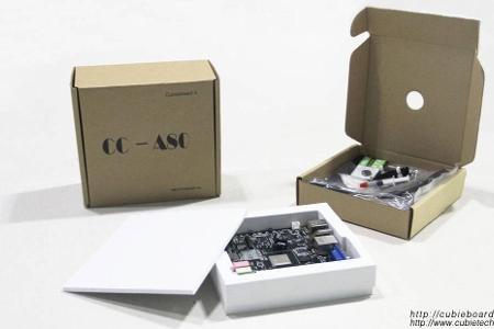 Mit Verpackung: das Cubieboard 3.