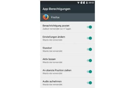 Das Oxygen-System bietet die Möglichkeit, App-Berechtigungen einzeln zu entziehen.