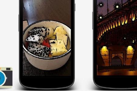 Cartoon Foto Editor Kamera: Diese Foto-App bietet fünf verschiedene Filter, mit denen Bilder einen Comic-Stil bekommen.