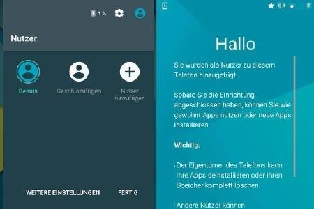 Ein neuer Nutzer muss als eigenständiger Account komplett eingerichtet werden.
