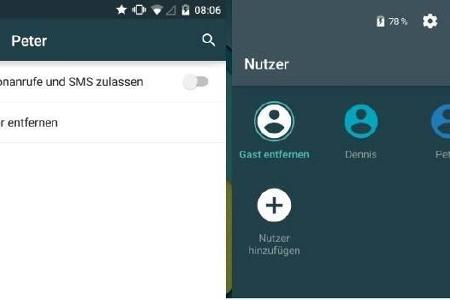 Nutzer- und Gastkonten lassen sich unkompliziert entfernen.