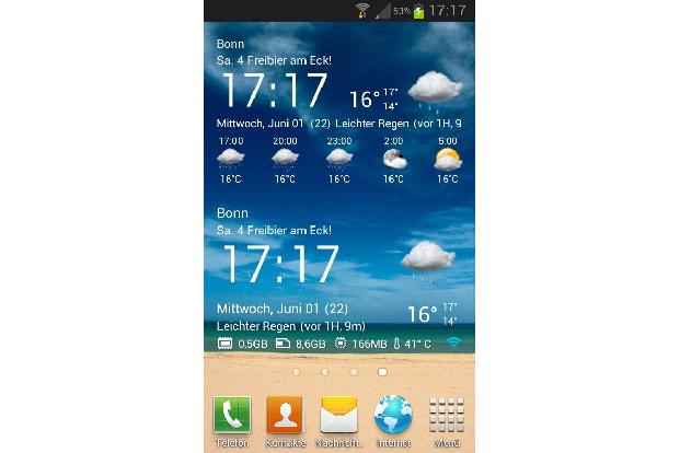 Transparent Clock & Wetter