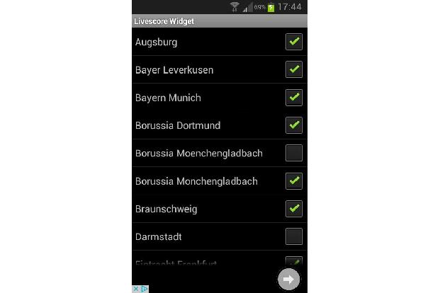 Fußball Livescore Widget