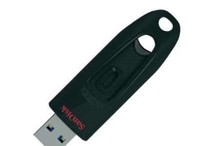 Platz 9: Sandisk Ultra 128GB USB 3.0
Fazit: 30 Jahre Garantie, eine passable Leseleistung von 150 MB/s und eine gute Ausstat...