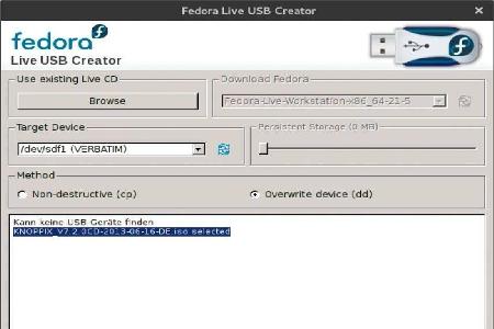 Das von Fedora mitgelieferte Tool basiert auf Unetbootin.