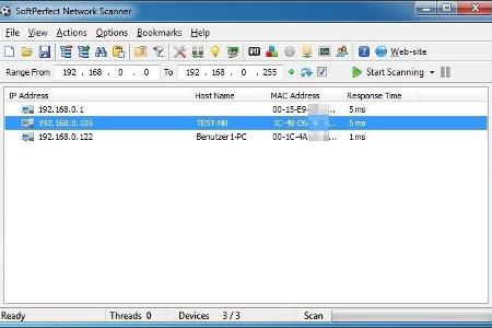 Softperfect Network Scanner zeigt an, wie viele Geräte mit Ihrem Heimnetz verbunden sind sowie welche IP-Adressen und Bezeic...