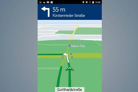Here WeGo stellt eine überzeugende Schritt-für-Schritt-Navigation zur Verfügung.