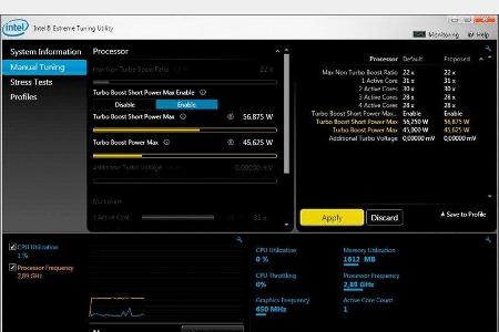 Mit dem Intel Extreme Tuning Utility lassen sich Intel-CPUs übertakten.