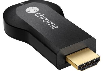 Der Chromecast-Stick ist für ca. 35 Euro zu haben und verwandelt jeden Fernseher mit HDMI-Anschluss in einen Smart-TV-.