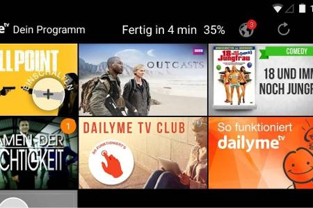 Mit der App DailyMe lädt man sich das Programm von rund 20 Fernsehsendern aufs Smartphone.