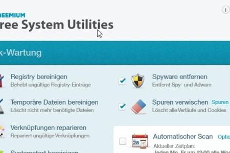 Freemium Free System Utilities - Unter einer gemeinsamen Oberfläche fasst das kostenlose Tool Freemium Free System Utilities...