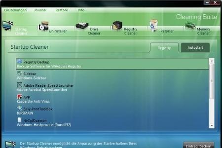 Cleaning Suite - Mit der kostenlosen Cleaning Suite von Ascomp können Sie an vielen Stellen des Windows-Systems komfortabel ...