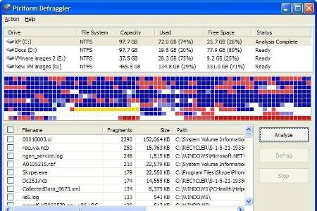 Defraggler - Der gratis Defraggler räumt Ihre Festplatten ganz nach Ihren Vorstellungen auf.