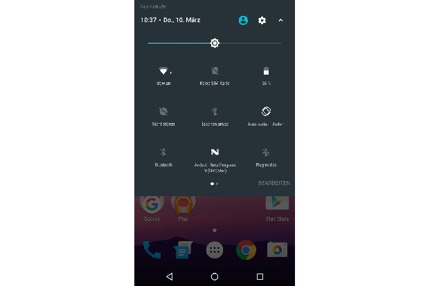 Die neuen Quick Settings von Android N.