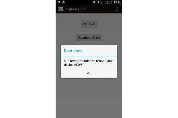 Zum Rooten installieren Sie auf dem Galaxy S6 die Pingpong-Root-APK, und tippen Sie auf „Get root!“