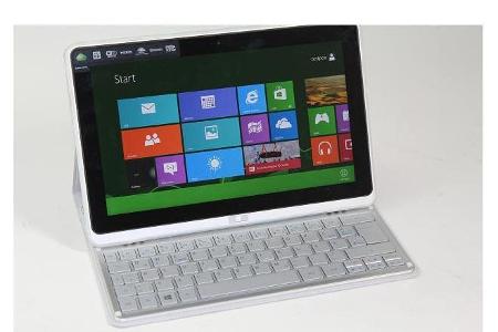 Das Aspire P3 von Acer muss mit einer wackeligen Bluetooth-Tastatur vorlieb nehmen.