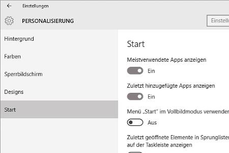 2. Das Startmenü von Windows 10 individualisieren