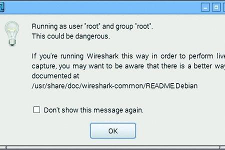Wireshark hat mit Root-Rechten ein Problem...