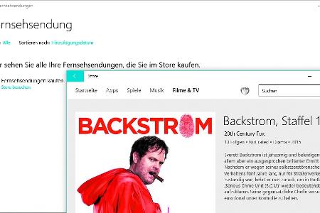 Drei Bereiche der App widmen sich dem Microsoft-Store.