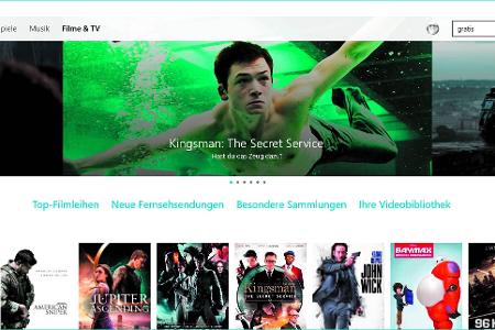 Die in Windows 10 bereitgestellte Filme & TV App ist eng mit dem Windows-Store verbunden.