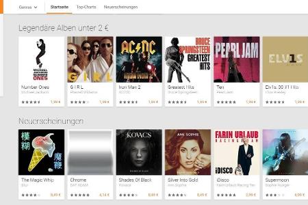 Komplett deutsch und übersichtlich - Google Play Music